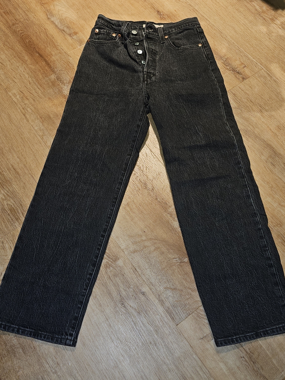 High-Rise Straight Black Women's Jeans